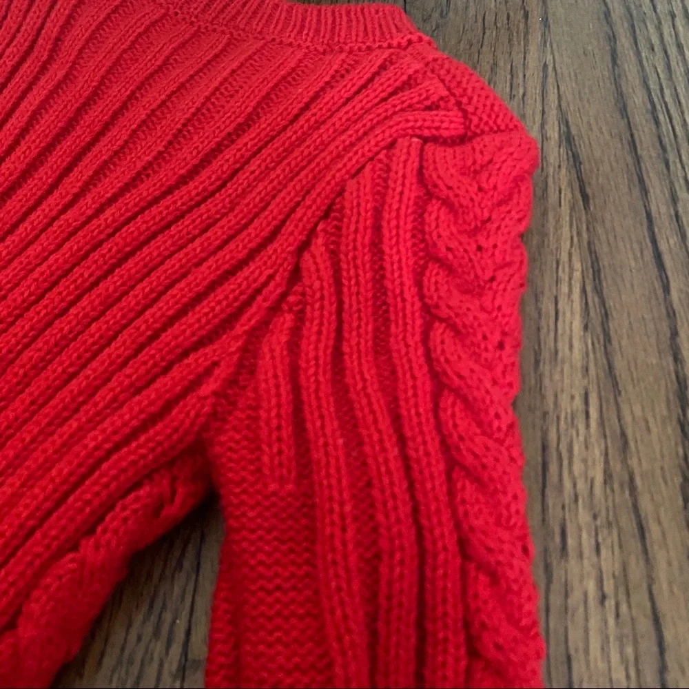 Girls Red Cable-Knit Tutu Dress